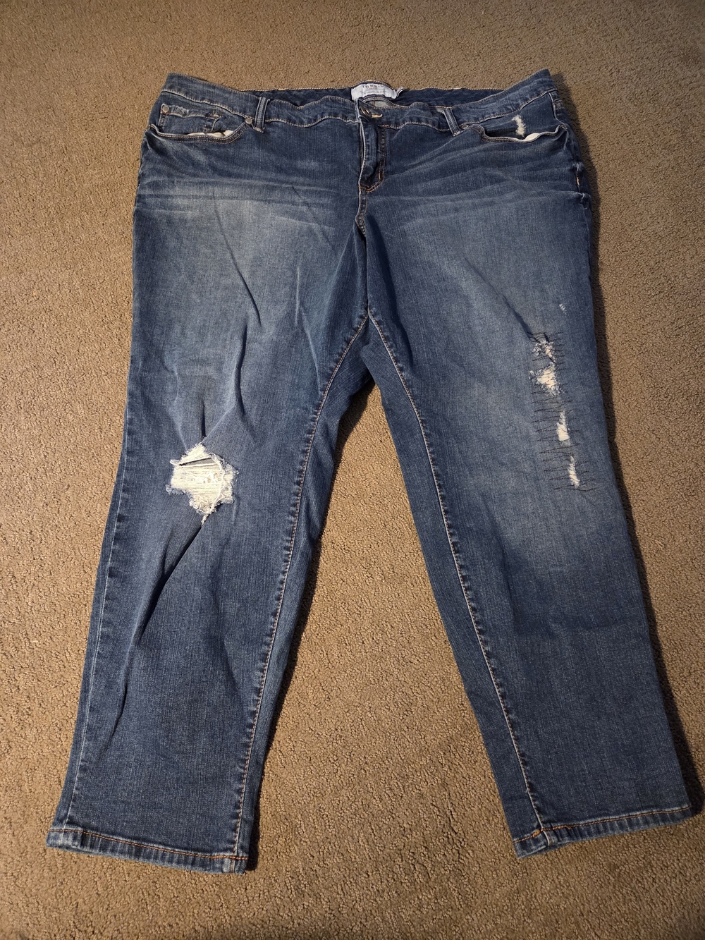 Torrid Women's Distressed Blue Jeans - Classic Mid Wash